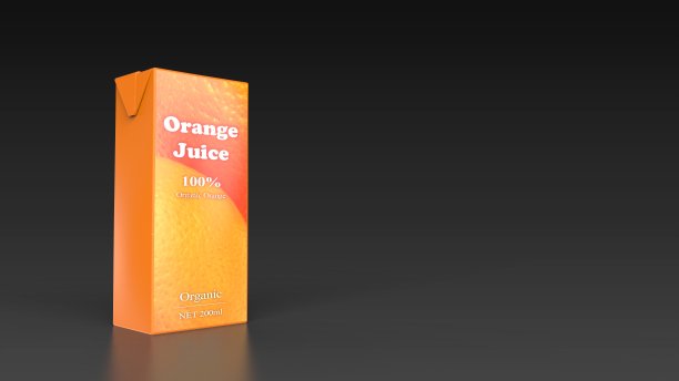 橙汁黑色背景左侧3d渲染图片下载