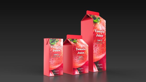 番茄汁3大小的黑色背景3d渲染图片下载