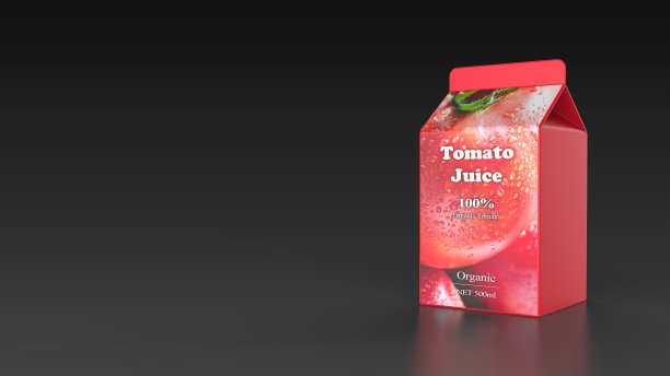 番茄汁500ml黑色背景右边3d渲染图片下载