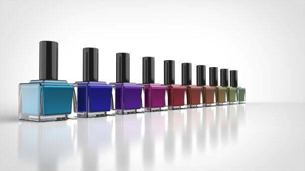 美甲颜色左倾斜白色背景3d渲染图片下载