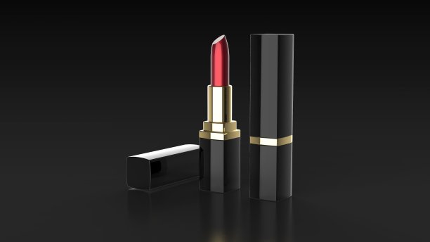 口红黑色背景3d渲染图片下载