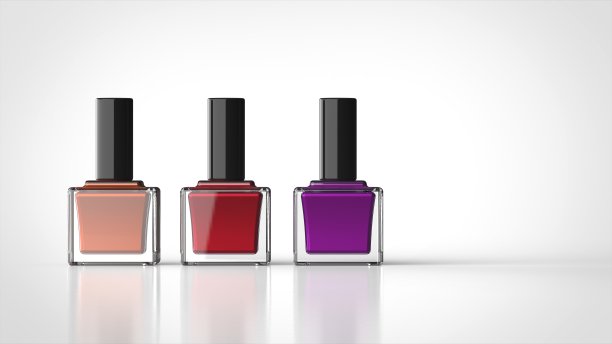 美甲3颜色左白色背景3d渲染图片下载