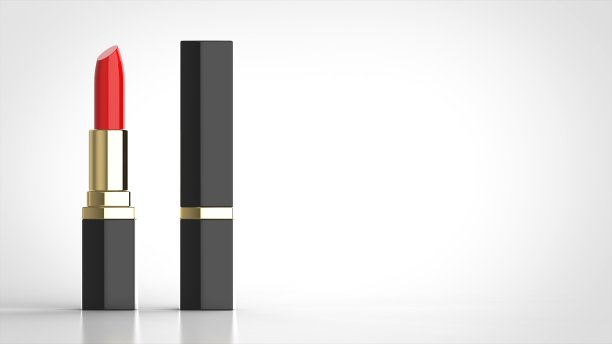 口红正面左3d渲染图片下载
