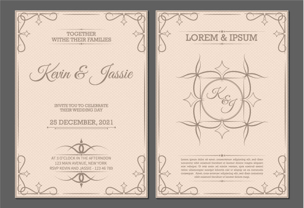 邀请卡设计复古风格图片下载