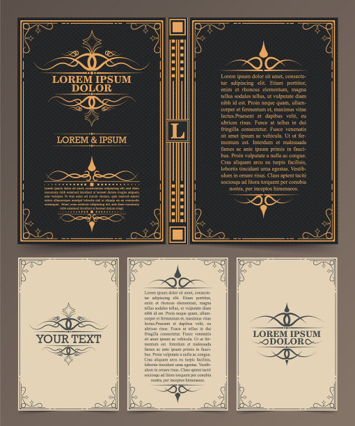 古董书布局和设计-封面和图片下载