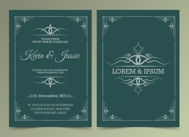 邀请卡设计复古风格图片下载