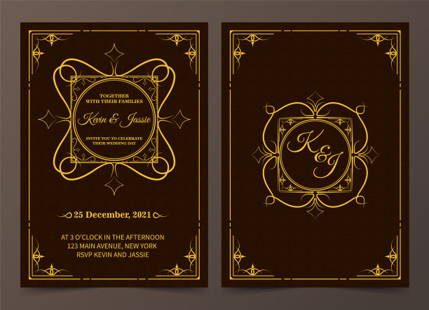 奢华复古金卡模板图片下载