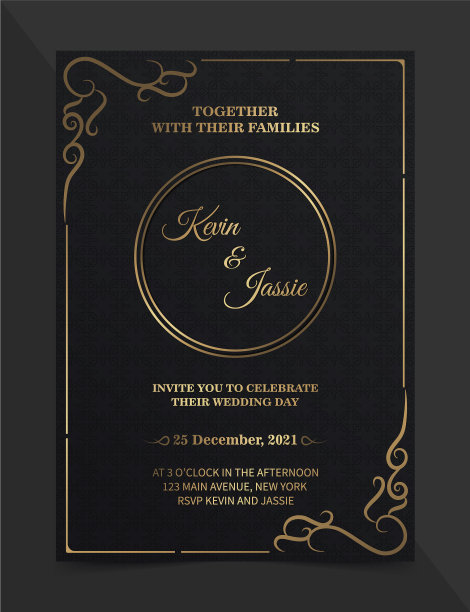 奢华复古金卡模板图片下载