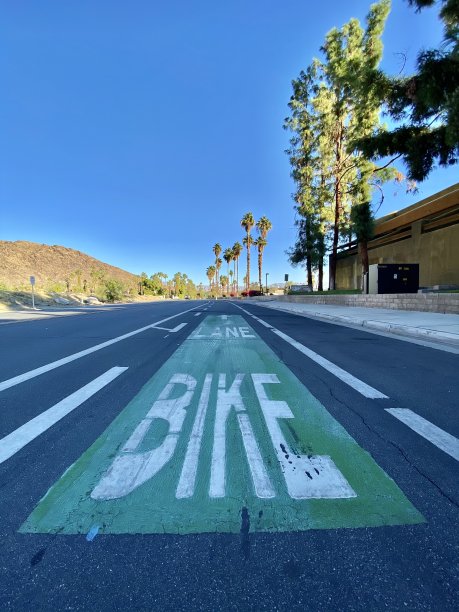 绿色自行车道图片下载