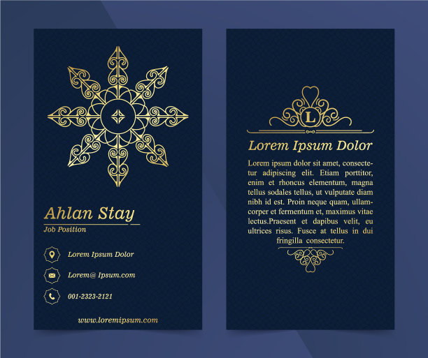 名片的复古装饰元素图片下载