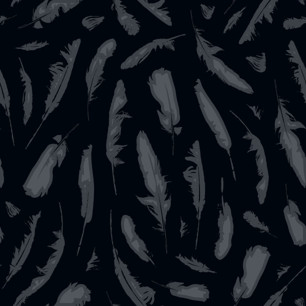 向量无缝模式与灰色鸟羽毛图片下载
