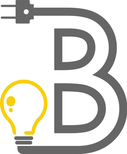 字母b和灯泡标志图片下载