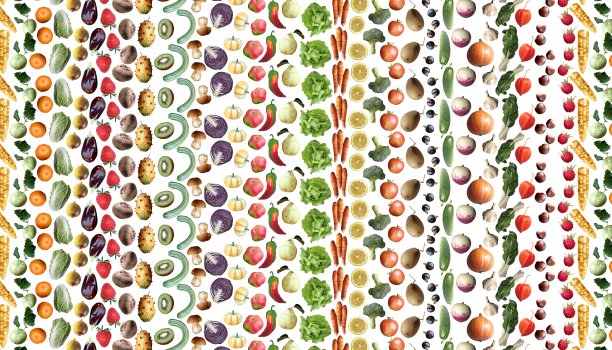 五颜六色的有机水果和蔬菜图案图片下载