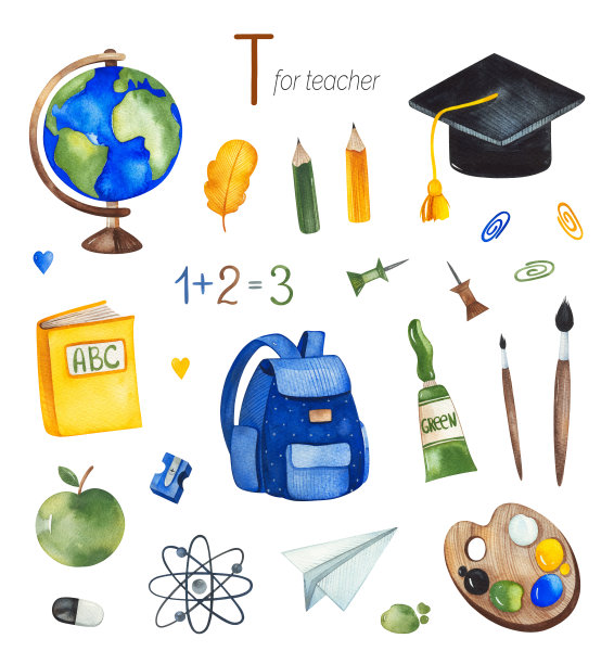 水彩字母专业套装图片下载