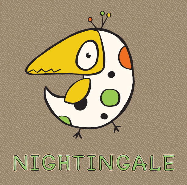 设计鸟类和夜莺标志图片下载