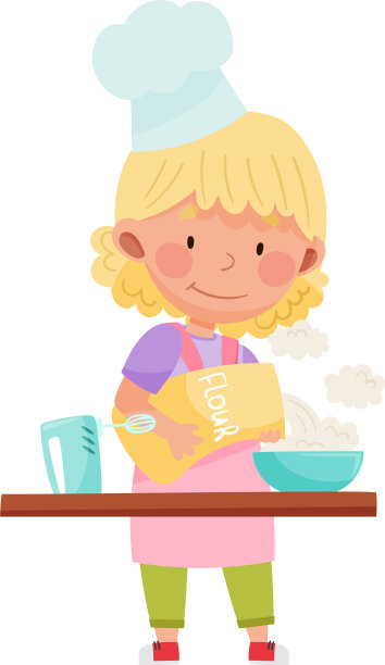 小女孩角色戴着帽子和围裙站在那里图片下载