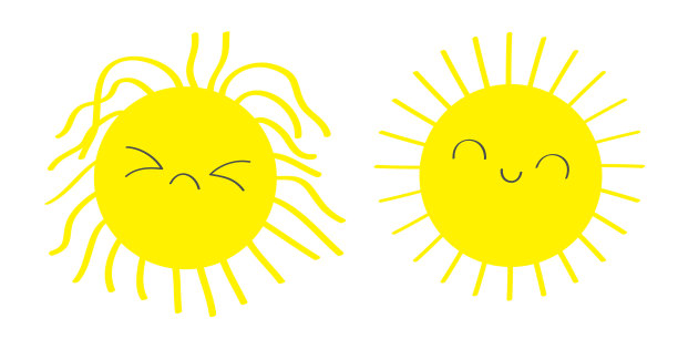 睡醒太阳照耀图标设置卡哇伊的脸图片下载