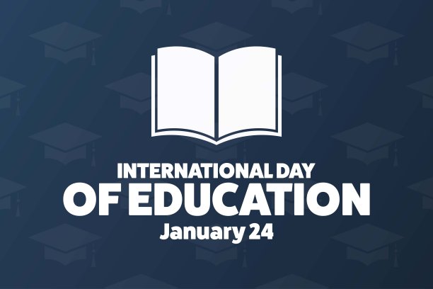 国际教育日。1月24日。节日的概念。模板的背景，横幅，卡片，海报与文字铭文。矢量EPS10插图。图片下载