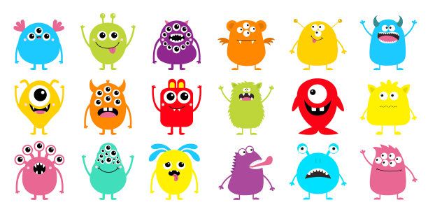 万圣节快乐怪物图标大集可爱可爱图片下载