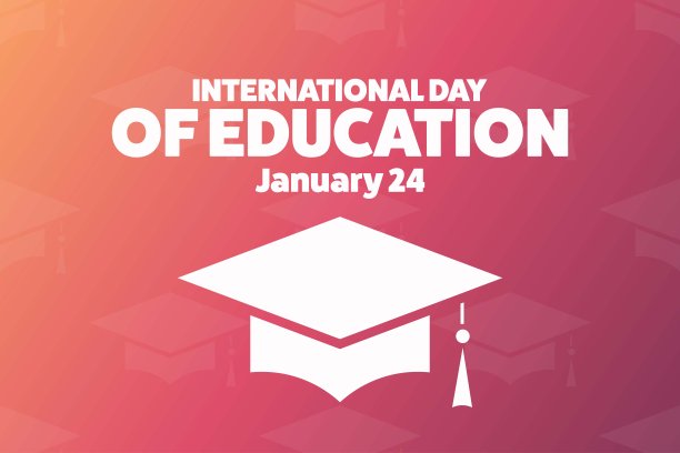 国际教育日。1月24日。节日的概念。模板的背景，横幅，卡片，海报与文字铭文。矢量EPS10插图。图片下载