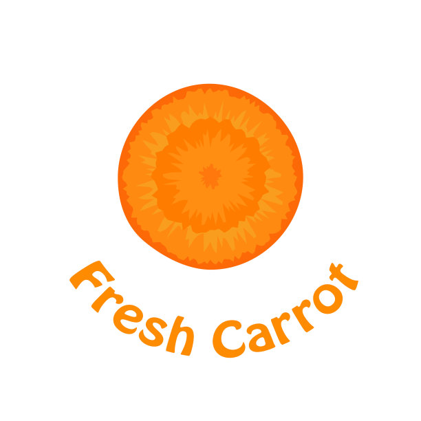 新鲜胡萝卜片图标在平的风格图片下载