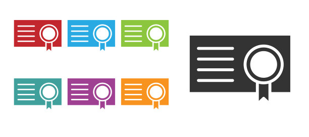 黑色证书模板图标隔离在白色上图片下载