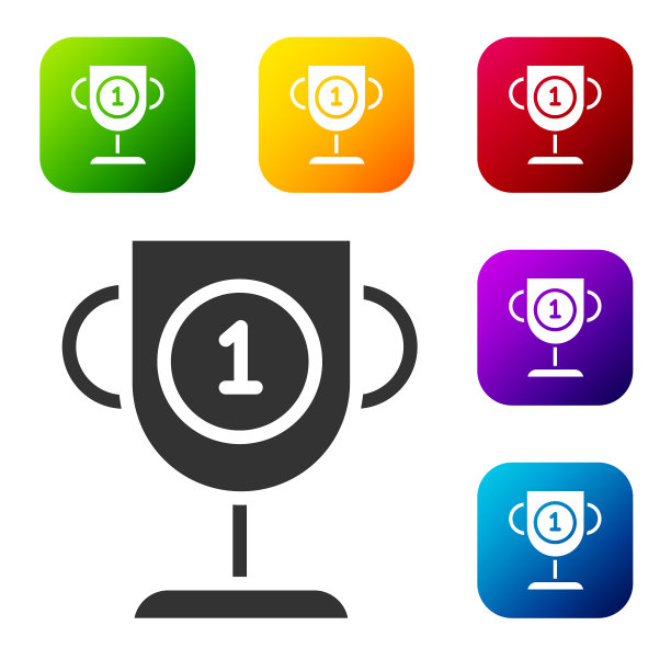 黑色奖励杯图标孤立在白色背景图片下载