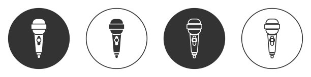 黑色麦克风图标隔离在白色背景图片下载