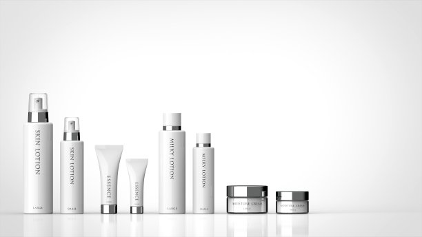 护肤化妆品大、小尺寸留下3d标志图片下载