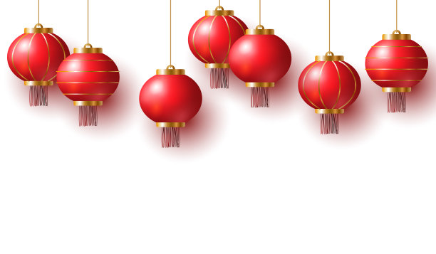 东方中国新年贺卡元素向量设计。红灯笼是亚洲传统的装饰品。中国新年的装饰品。中国的元宵节。现实的三维设计图片下载