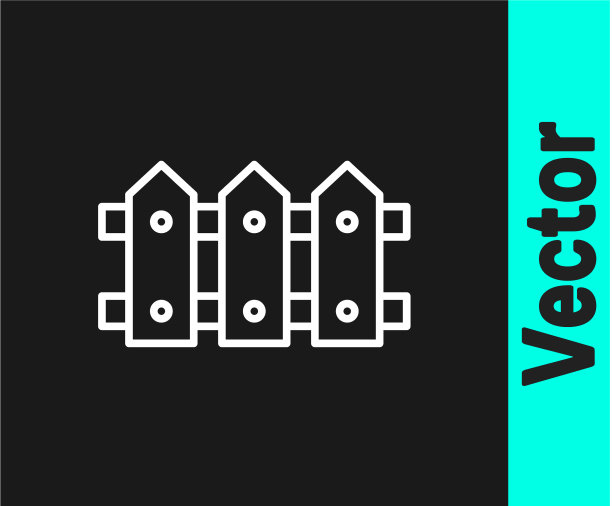 白线花园栅栏木制图标孤立上图片下载