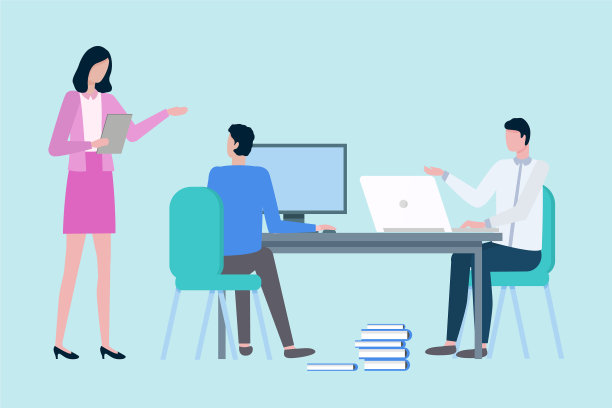 在办公室工作的人，老板和工人图片下载