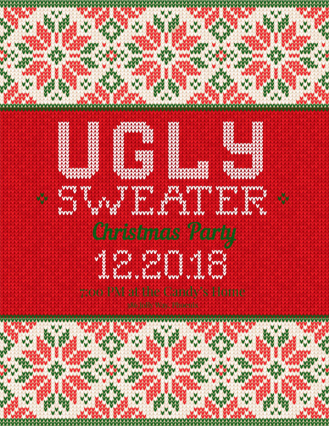 丑陋的毛衣圣诞晚会邀请编织图片下载