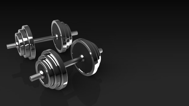 2哑铃银色左黑色3d渲染图片下载