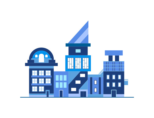 房子在一个白色的背景-彩色卡通图片下载