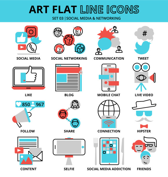 设置社交媒体和网络图标图片下载