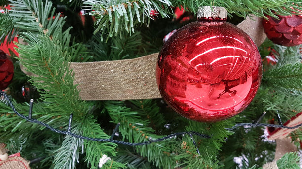 圣诞树上的圣诞球图片下载