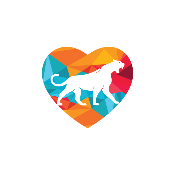 豹猫野生动物标志设计图片下载