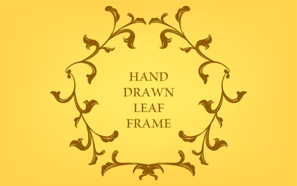 框材，手绘自然叶框图片下载