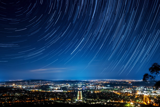 澳大利亚堪培拉上空的星迹图片下载