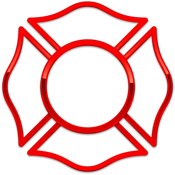 空白消防救援标志基础红色光泽铬装饰图片下载