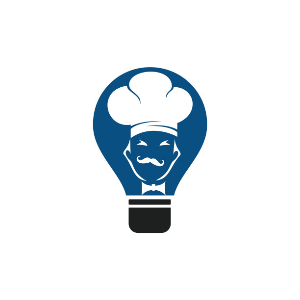厨师灯泡标志模板图片下载