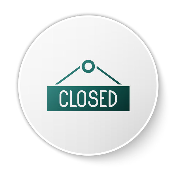 绿色悬挂标志与文本关闭图标隔离图片下载