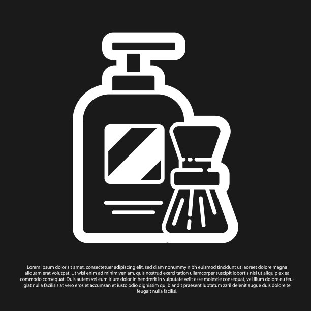 黑色剃须凝胶泡沫和刷子图标孤立图片下载