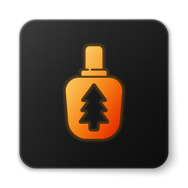 橙色发光霓虹灯水壶图标图片下载