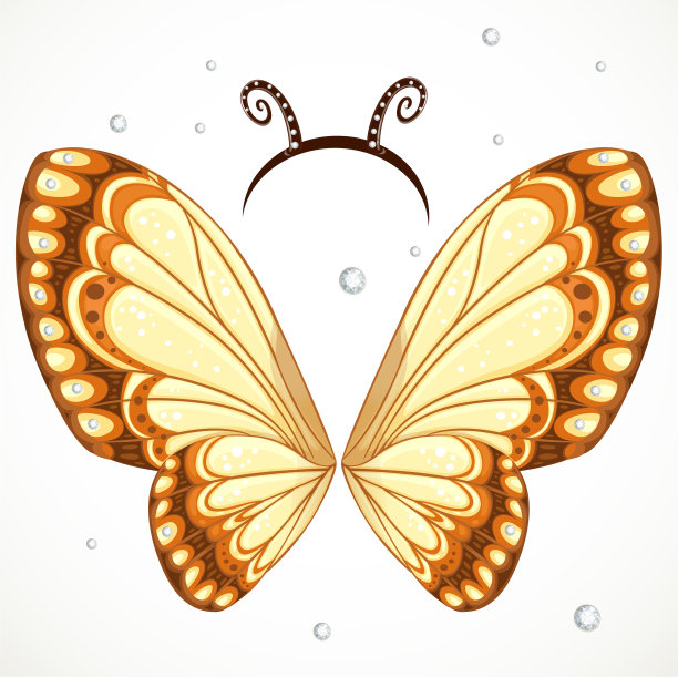 可爱的蝴蝶翅膀和带着触须的环图片下载