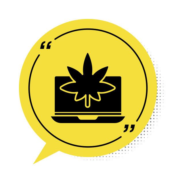 黑色笔记本电脑和医用大麻图片下载
