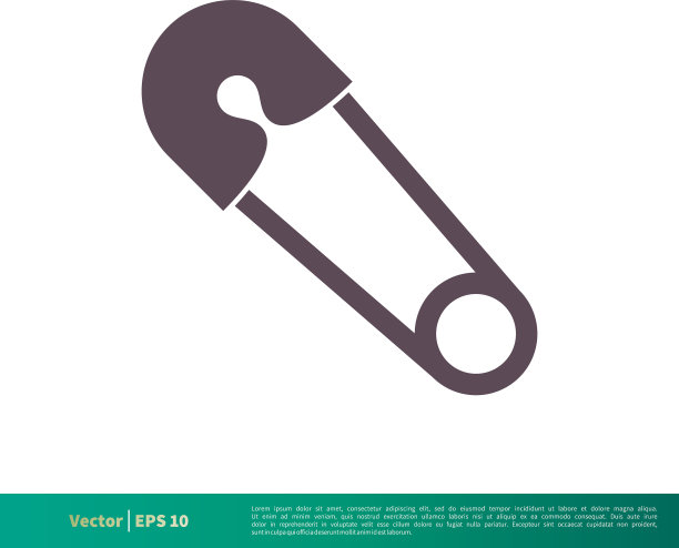 安全别针缝制标志标志设计eps 10模板图片下载