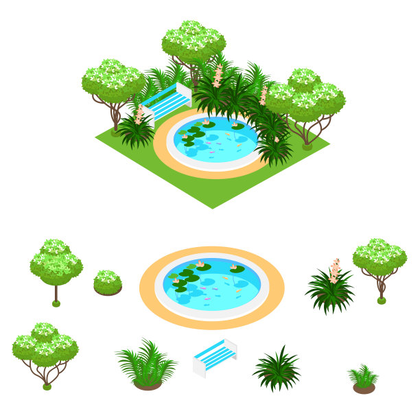 等距池塘图片下载