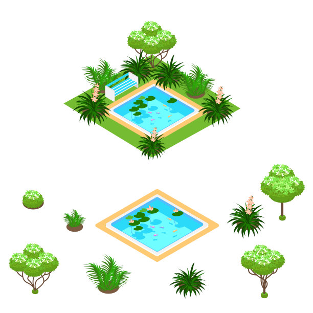 等距池塘图片下载